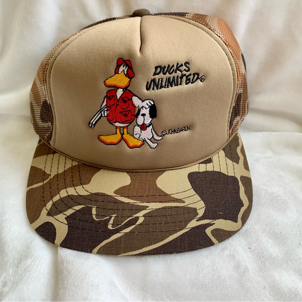 Vintage Rare 1986 John Baron Cartoon Ducks Unlimited Snapback Hat